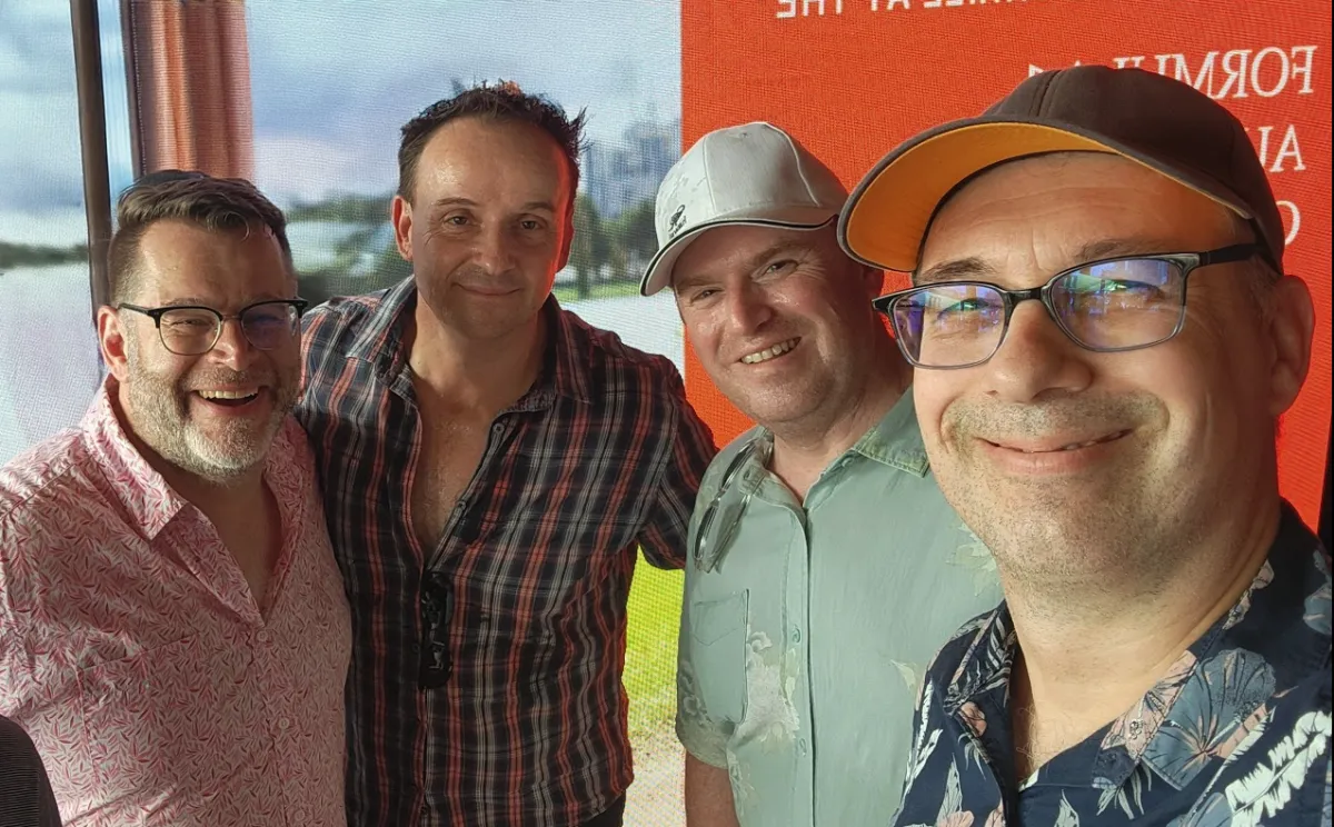 Huppy, KT, Lachy and Schwags, the hosts of The Downshift Podcast
